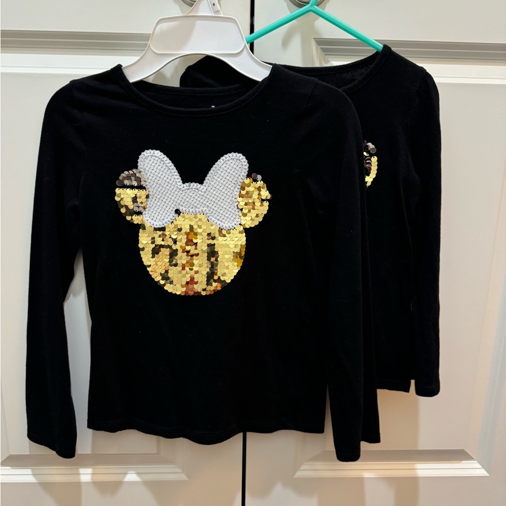 Sister set lot of Minnie Head long sleeve sequin shirts
